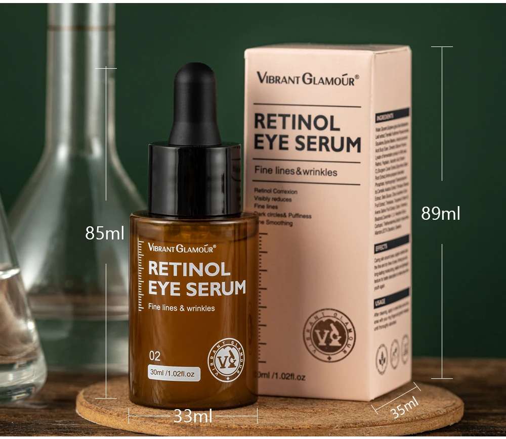 VIBRANT GLAMOUR Retinol Augenserum Feuchtigkeitsspendend Reduziert Feine Linien 30ML 10 STÜCK – Detail 17