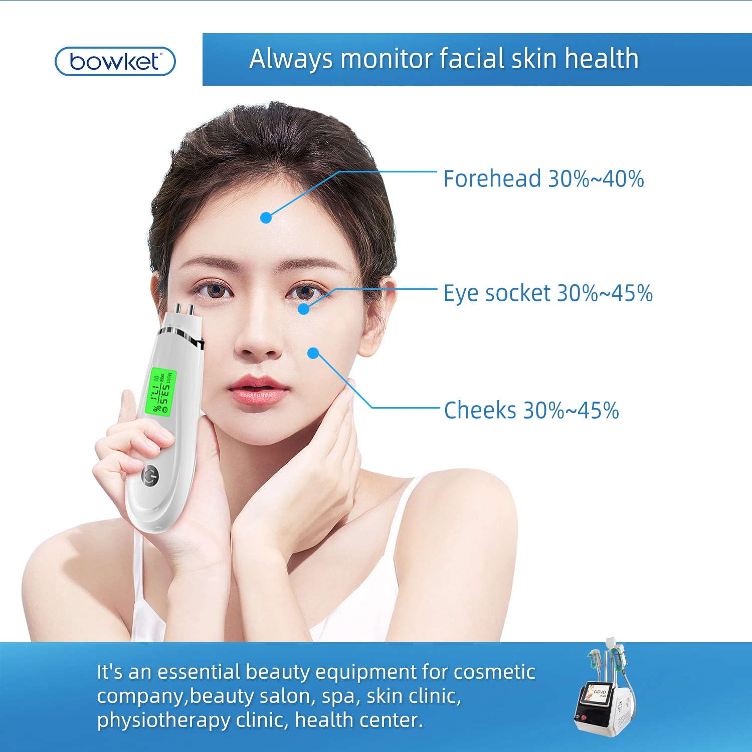 Bowket Home Use Digital Skin Oil Sensor Analyzer