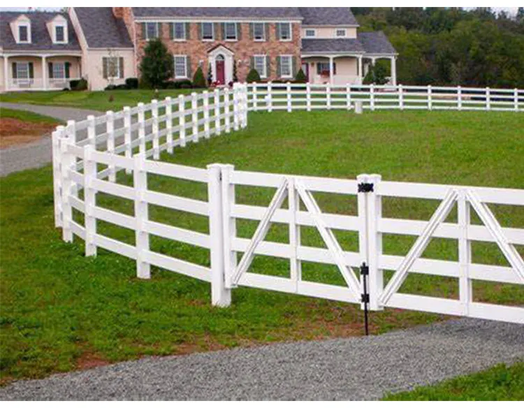 Fentech Pvc Vinyl Plastic 3 Ranch Rail Used Horse Paddock Fence Panels