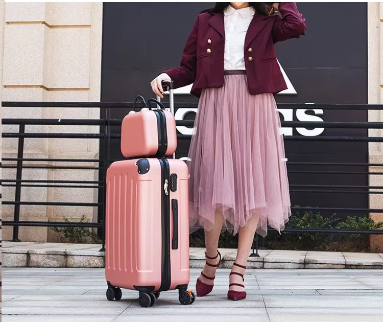 Vendita calda da 24 pollici Trolley da viaggio di grande capacità in Nylon  con cerniera bagaglio a mano valigie con serratura TSA stile semplice