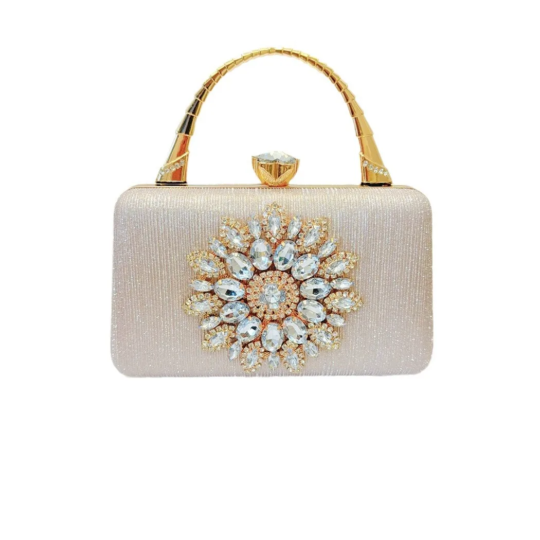 Wholesale New Fashion Ladies Evening Bags PU Leather with Crystal Metal  Clutch for Party and Evening Wear