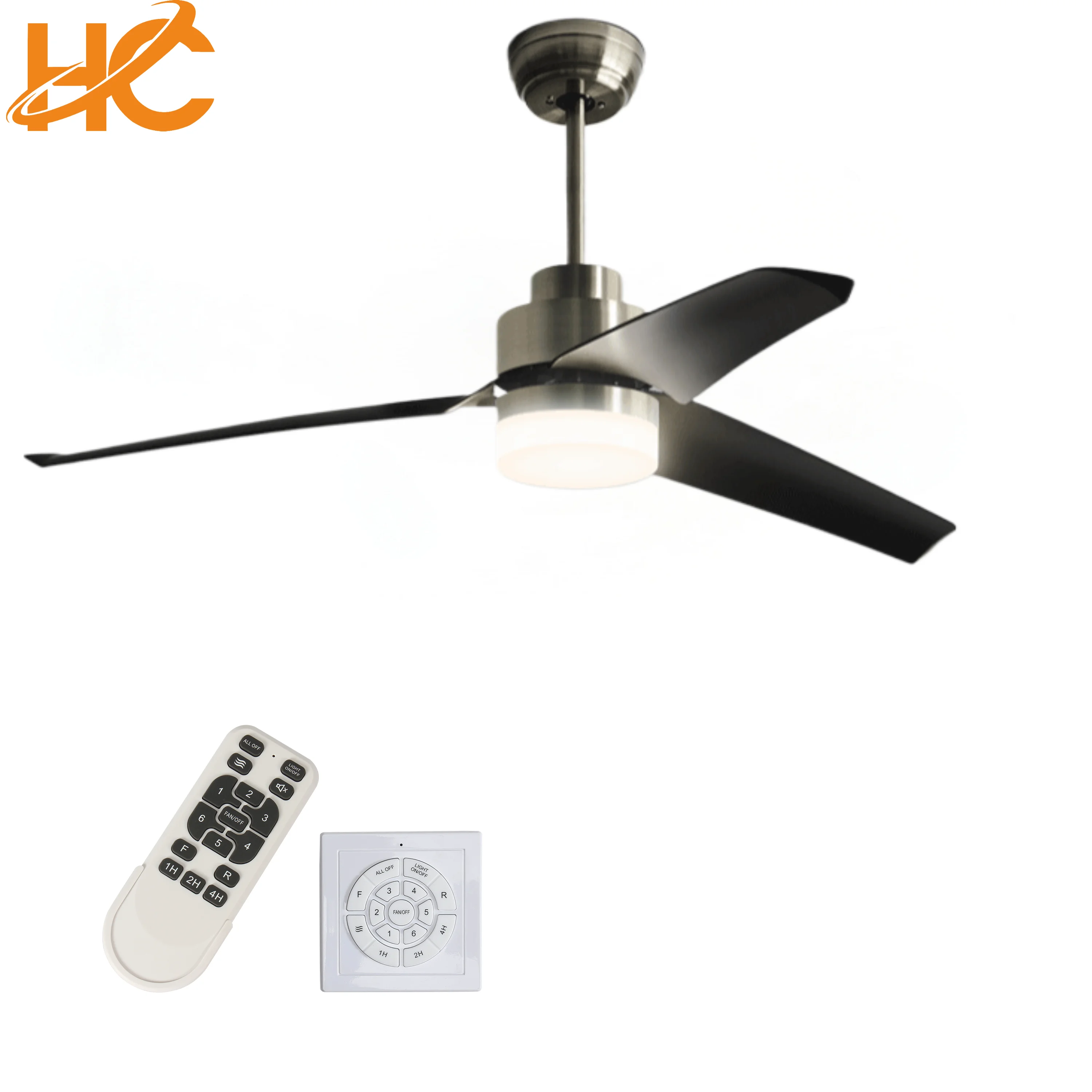 OEM/ODM 52 Inch 110V 220V Modern Classic Disenyo Mga Solid Ceiling Fan na may LED Lighting Remote Control Reversible
