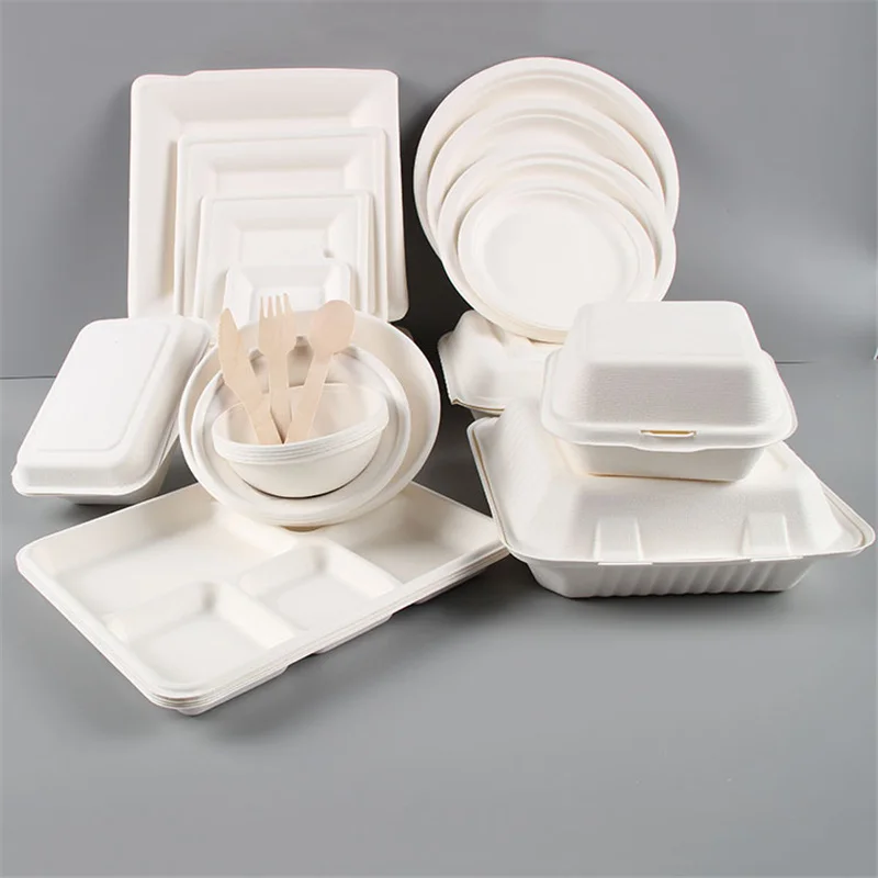Cornstarch Sugarcane Bagasse Biodegradable Food Containers Wholesale