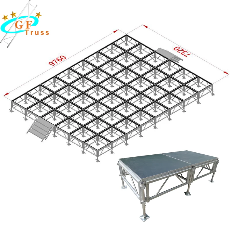 Concert Event 4*4ft 4*8ft Stage Equipment System Platform Plywood Portable Stage Platform for Shows Quickly Setup Stage