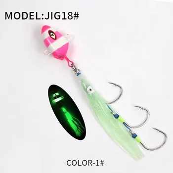 Wholesale Cheery Lucanus Jig Lure Kit 100g-300g Slider Bait with for BKK Hook Slow Shaking Luminous Inchiku Bait Made of – Metal Jig – view 3