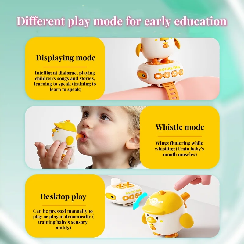 Cute Duck Toy Interactive Watch Learn to Speak Repeating Speak Sing Songs and Dancing with Whistle