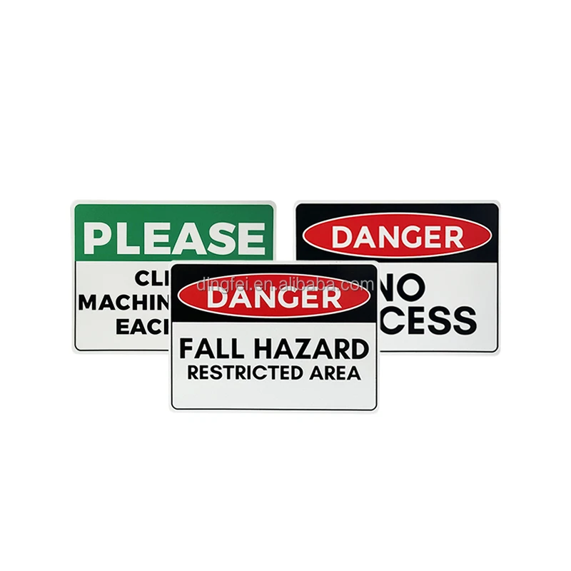Plastic Black Fall Protection Signs Restricted Area Warning Danger Sign ...