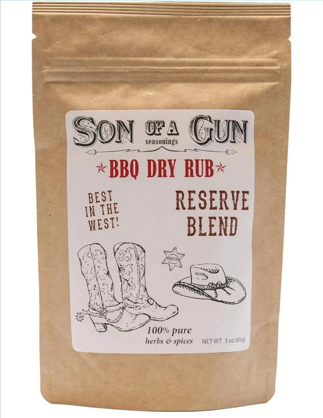 Kraft Paper Bagged Seasoning Label. Condiment Label. Selfadhesive