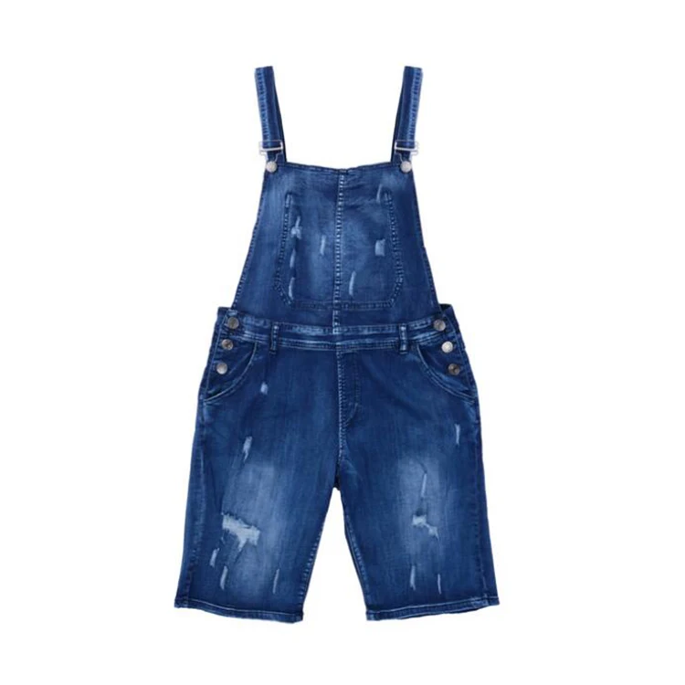 New Arrival Mens Casual Denim Jeans Casual Hole High Waist Overalls Jumpsuit Dungarees Cargo Work Shorts Pants