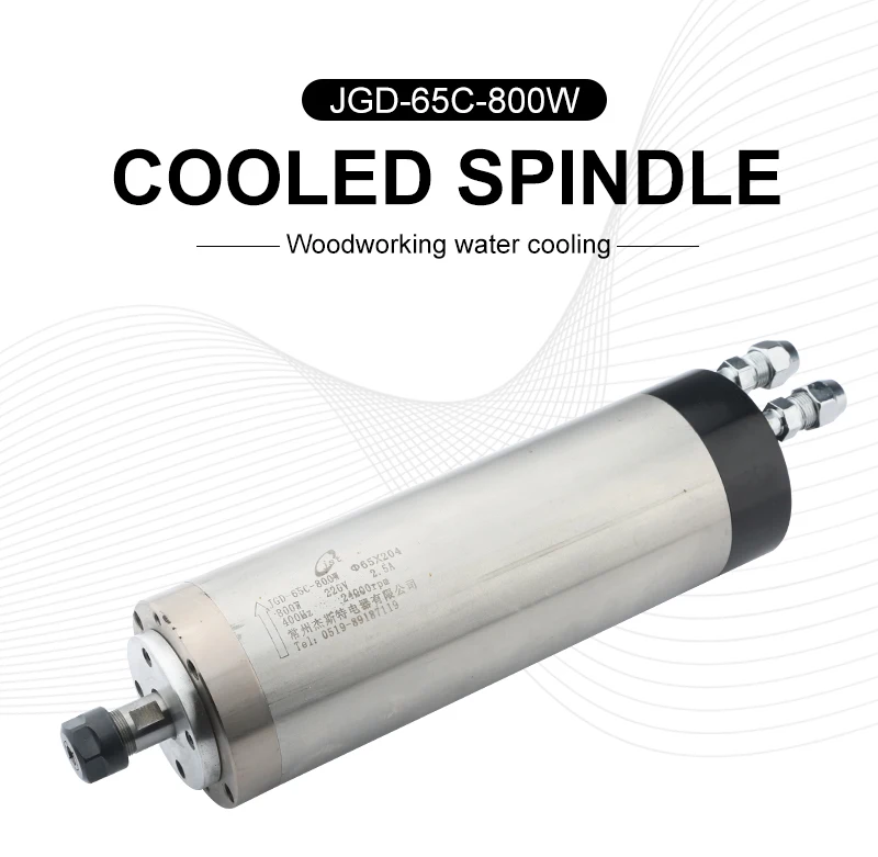 800W 0.8KW ER11 220V Water Cooled Spindle Motor Carved Metal Engraving Milling 