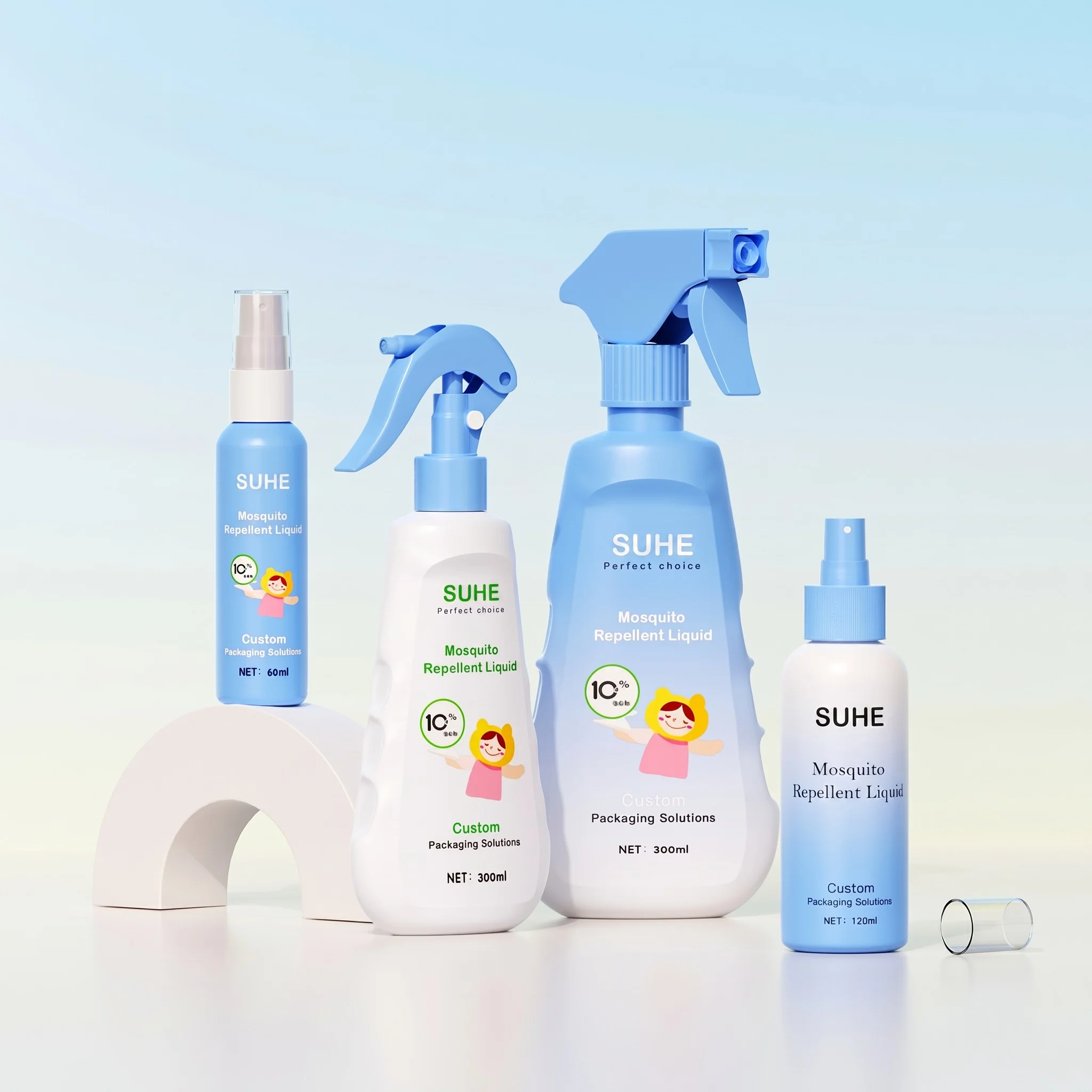 Custom Flat PE Face Cream Mist Spray Bottles