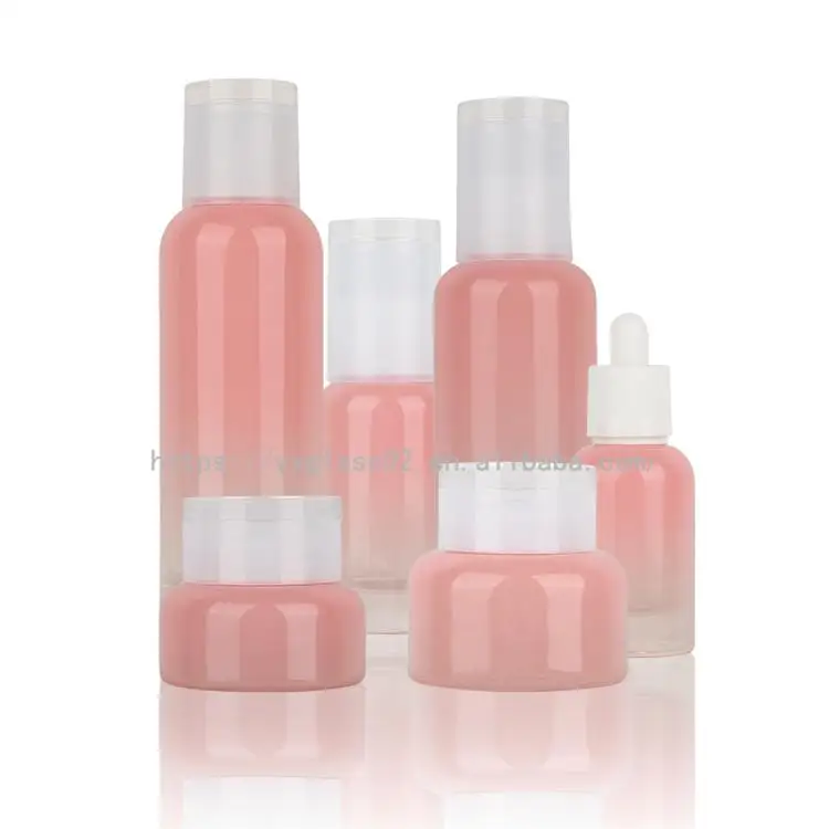 OEM Beauty cosmetic packaging  skincare glass bottles set 30g50g30ml40ml100ml120ml new design