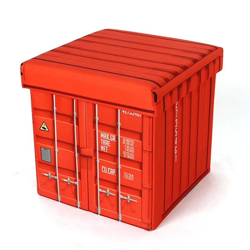 HStex 2026 Fashion Design Game Box Folding Kids Toy Storage Fancy Ottoman Home Furniture Rest Home Style Stool