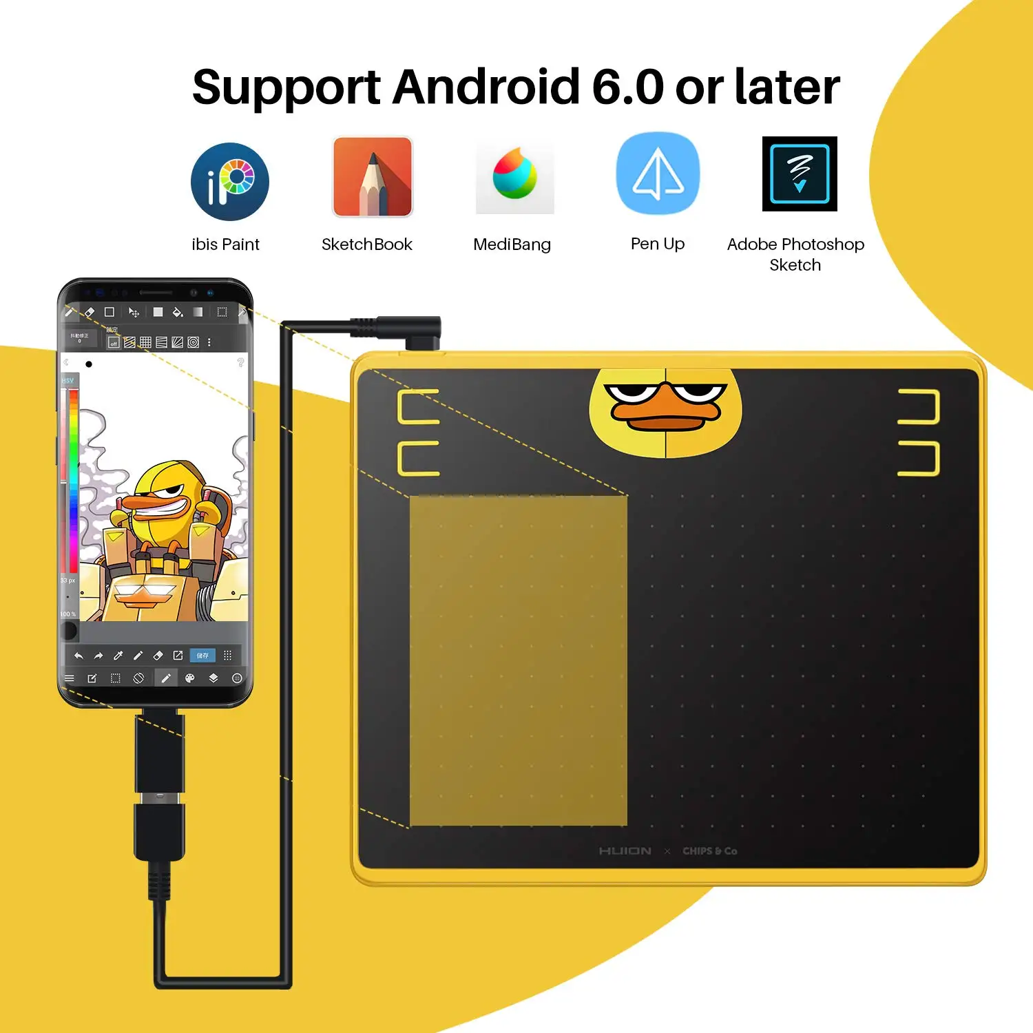 HUION HS64 SE E Ink Writing Tablet for Kids Art Design Wholesale