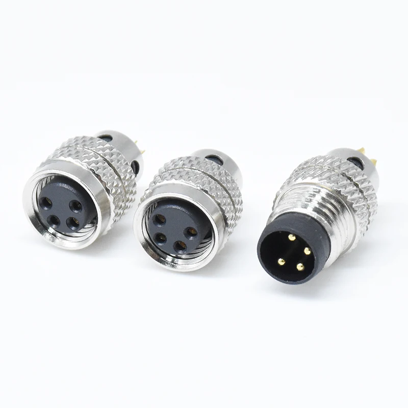 Industrial Automotive M8 4 Pin A Code Waterproof IP67 Connector Solder Type Male Female M8 Modable Connector Plug