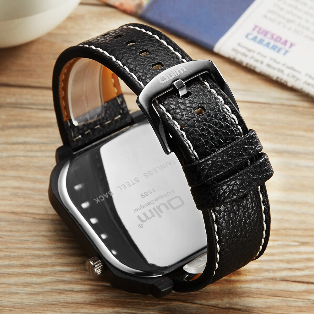 OULM 1169 Oversize Square Watch Men's Quartz Analog Clock