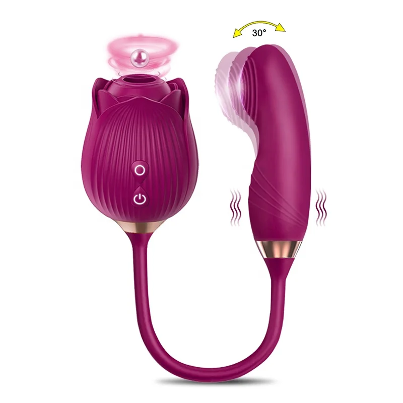 Leistungsstarker 10-Modus-Schlagzungen-Leck-Rosen-Vibrator mit  Dildo-Finger-Rose Sexspielzeug fr Frauen Klitoris-Stimulator