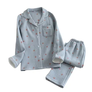 Customize Pyjamas Pajamas Sets Long-sleeved Trousers, Pure Cotton air Cotton, Warm Pajamas, Home Service Sleepwear Manufacturers