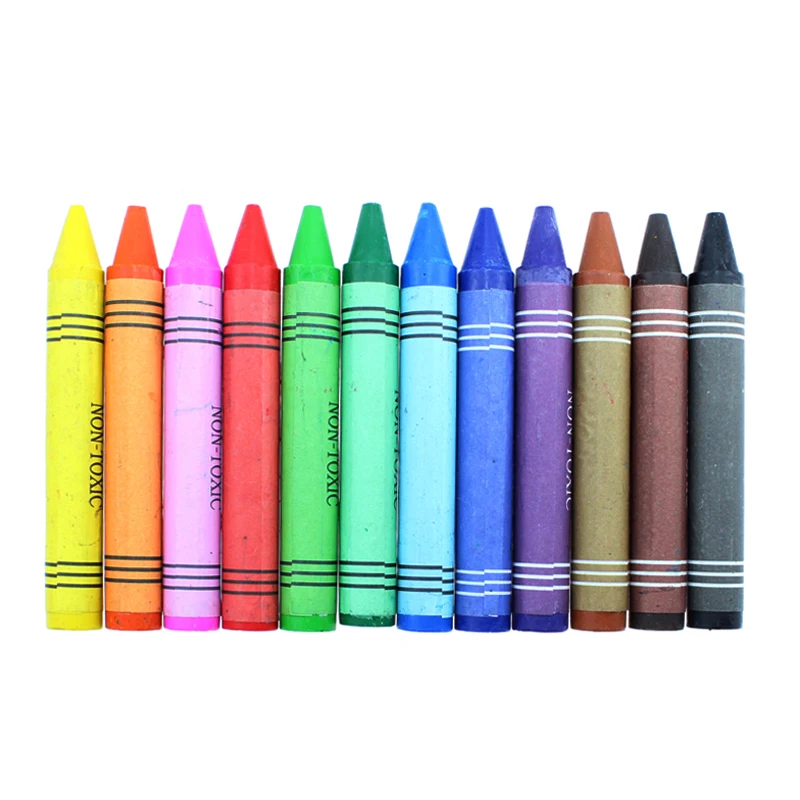 ECHOCUBE – 12 Crayons De Cire Lavables – Forme Triangulaire, Non Toxiques, Pour Enfants