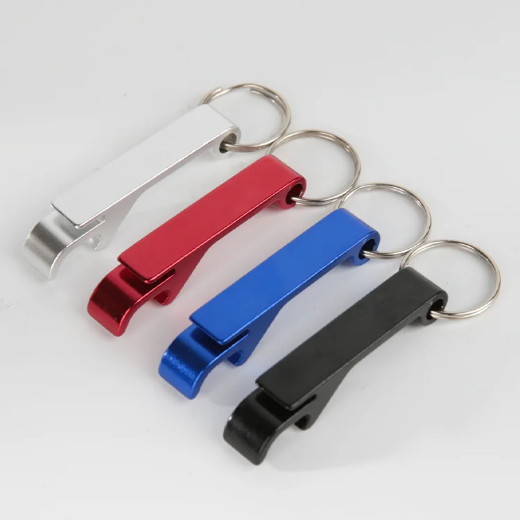 Promotional Custom Key Ring Mini Portable Pocket Metal Bar Tools Bottle Opener Aluminum Keychain Beer Bottle Opener