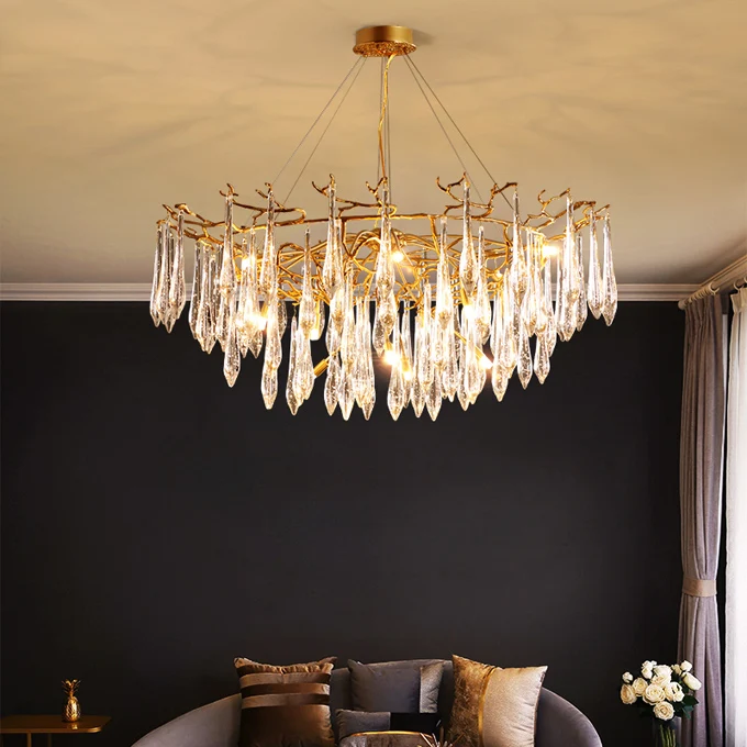 Modern French crystal lamp Golden tree branch chandelier luxury pendant lamp ETL89100104