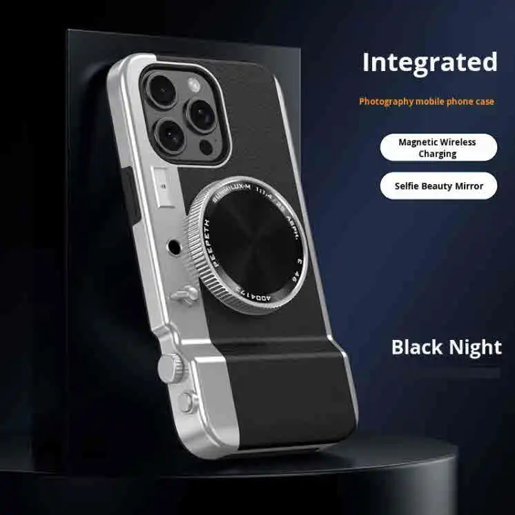 High Quality Hard PC Case for iPhone 16 15 14 13 Pro Max Magnetic Stereo Camera Electroplate Craft XR Model Pack in OPP