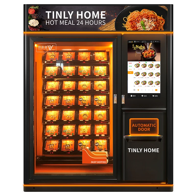 Customized Full Automatic Hot food Hamburg Pizza Vending Machine with Bill Acceptor vendo machine self-service