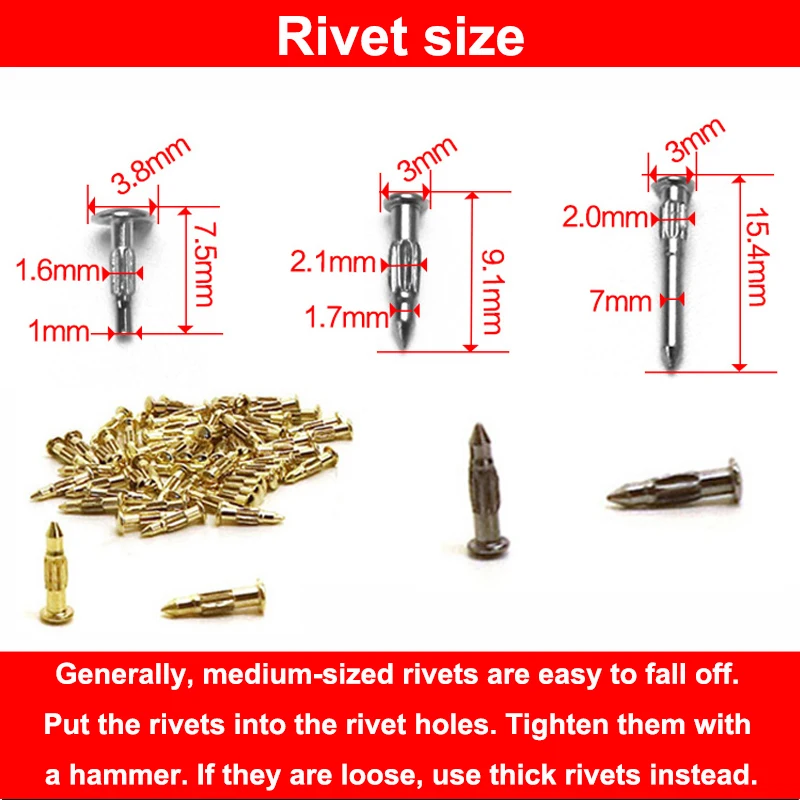 Myya Belt Buckle Pins,Edge Rivet,Screws for Repair Men Sliding Automatic Buckle Accessories Set of 12 Pieces