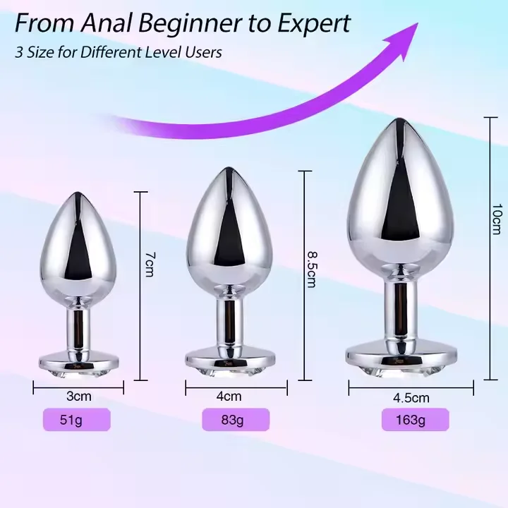 Factory Supply Metal Anal Plug With Crystal Jewelry Female Butt Plug Anal  Bead Anus Dilator Anal Sex Toys for Male Women