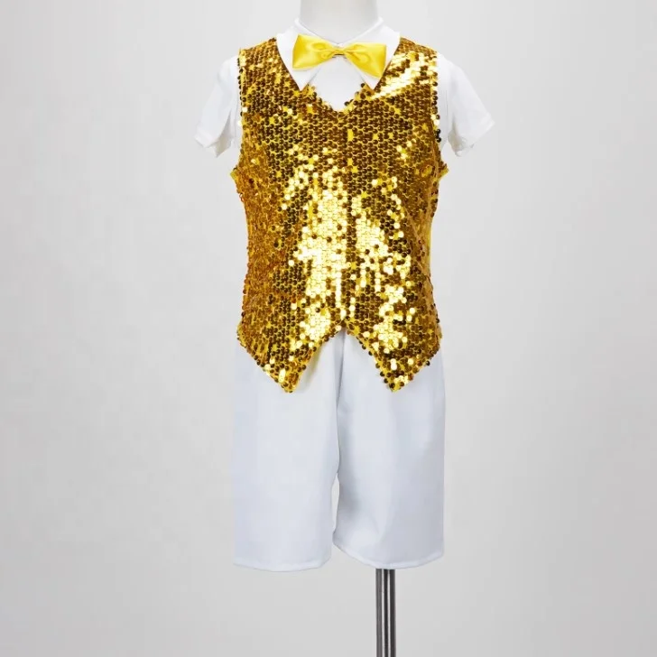 TiaoBug Gilet Con Paillettes Multicolore Per Donna, Bambina E Ragazzo - Canotta Scollo Americano Per Danza Hip Hop, Discoteca, Feste, Taglia Unica
