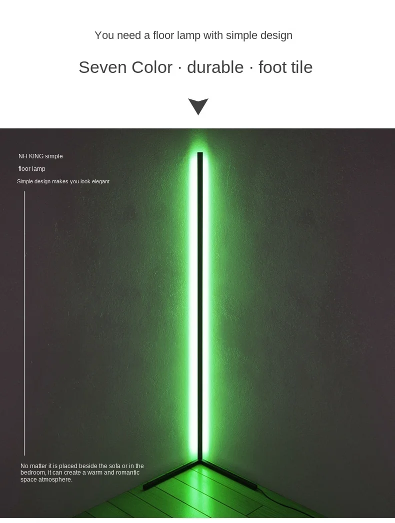 Dropshipping Smart Rgb Colorful Corner Tripod Floor Lamp With App