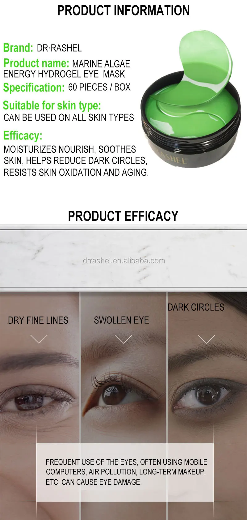 Photo inspiration: Gallery Detail: Dr Rashel Seaweed Collagen Mask Moisturizing Eye Patches Anti Wrinkle