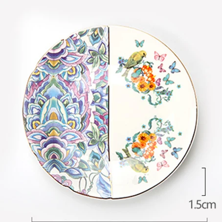 porcelain dinner plate dessert plate gift set with elegent decoration parrot design