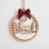 Red Buffalo Check Standing Spotted Reindeer Wooden Ornament