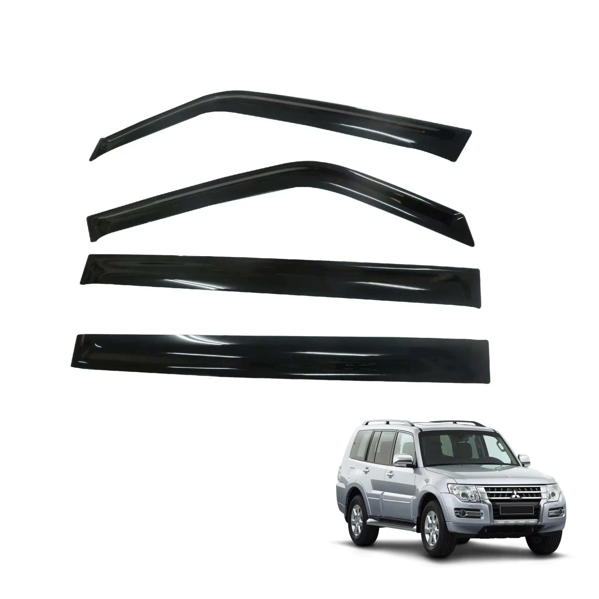 Factory Direct Sales Car Rain Shield Bright Strip Style Rain Window Deflector for Mitsubishi Pajero 1998-2016 Auto Car Sun Visor