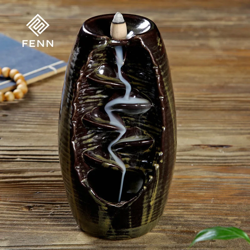 product fenn creative design ceramic backflow incense burner waterfall incense home decoration aroma diffuser ceramic incense burner-57