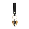 Two-tone pendant with leather cord