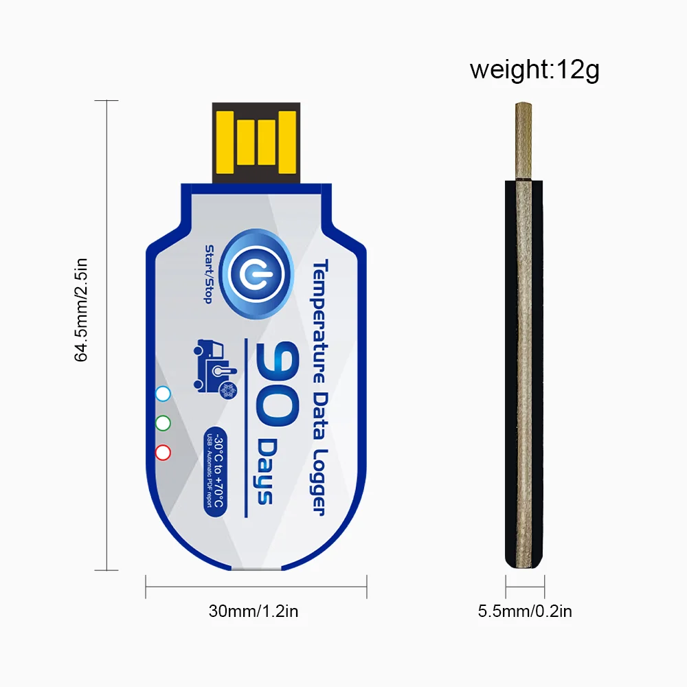 Sigmawit Temperature Data Logger Single Use Temperature Recorder PDF Report USB Temperature Logger Datalogger