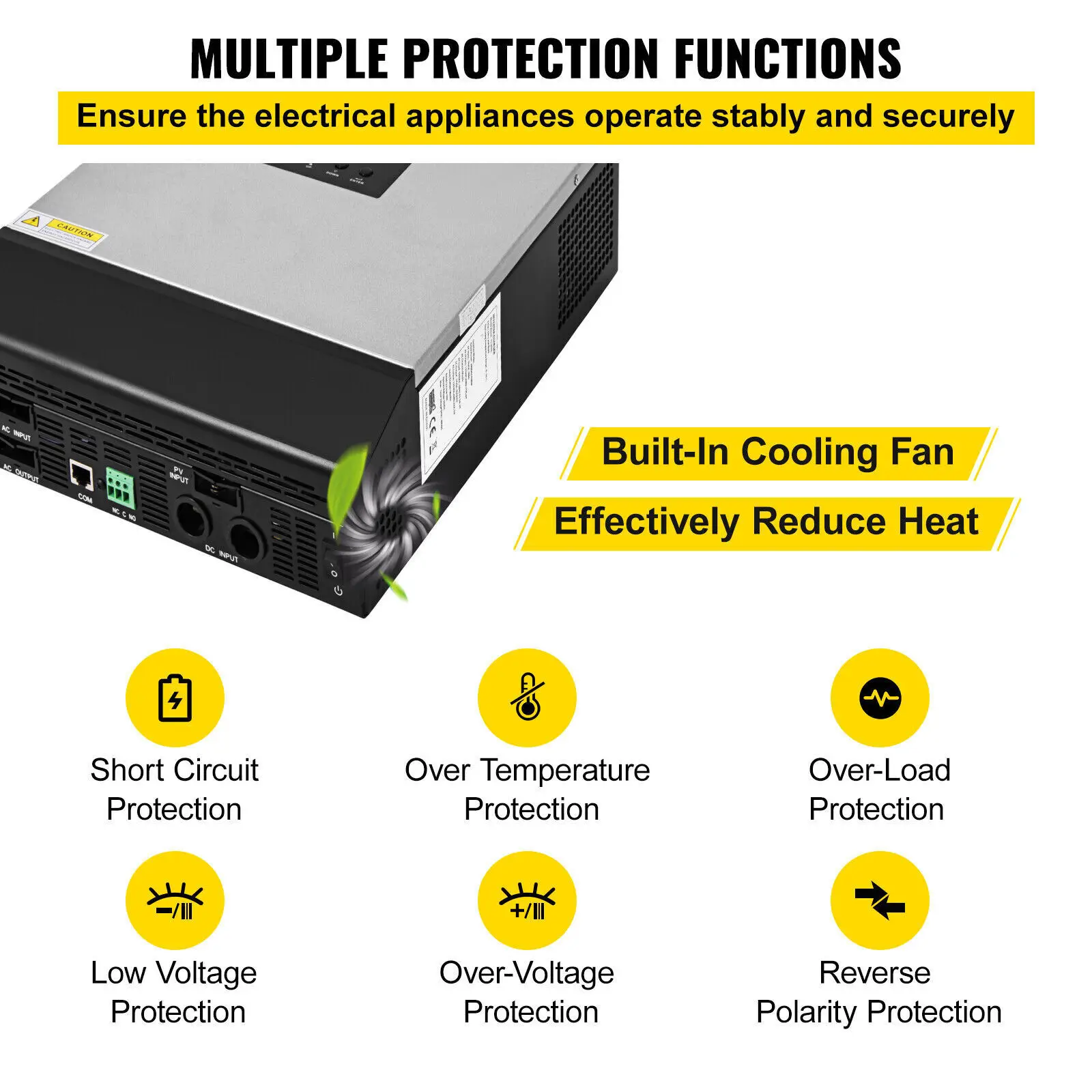 3KVA 2400W Hybrid Solar Inverter Charger with 50A PWM Controller 
