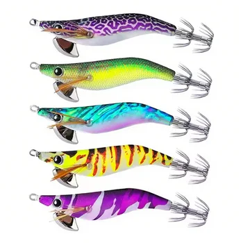 CHEERY Squid Jig 2.5# 75mm 12g Luminous Led Fishing Octopus Sauid Shrimp Jig Lure Octopus Squid Jig Hook – Metal Jig – view 3
