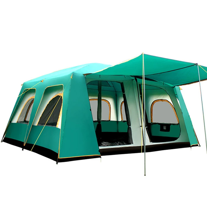 8-12 Persons Outdoor Large Space Family Camping Double Layers Rooms  Living Room Big Tent for Sale