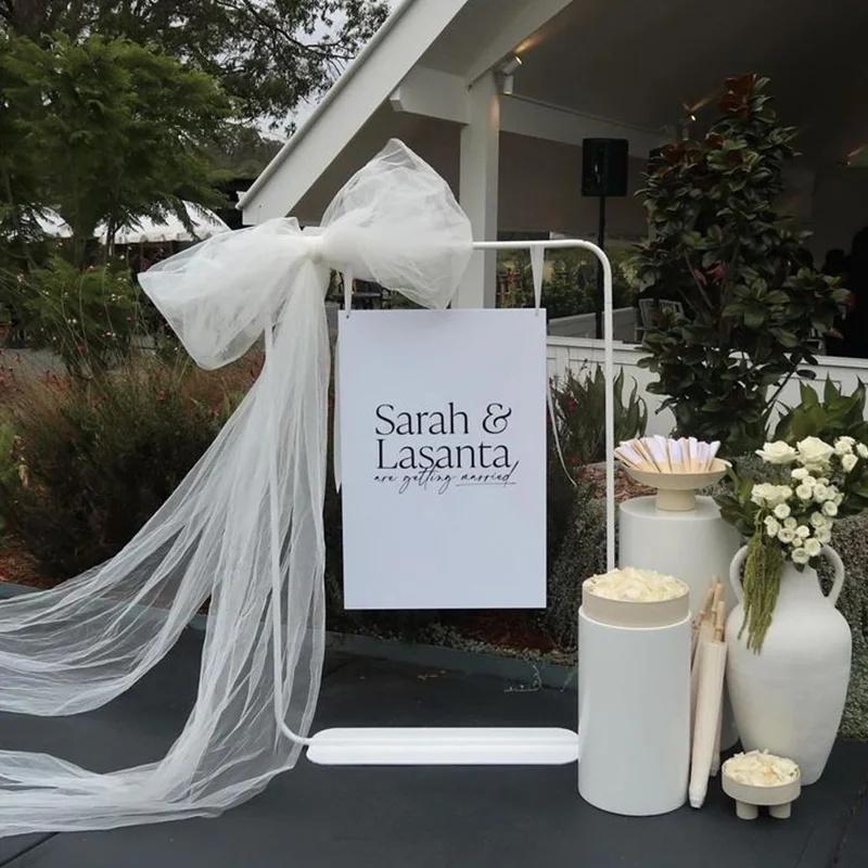 Custom Metal Frame Welcome Stand Sign Wedding Ceremony Welcome Sign Stand for Reception