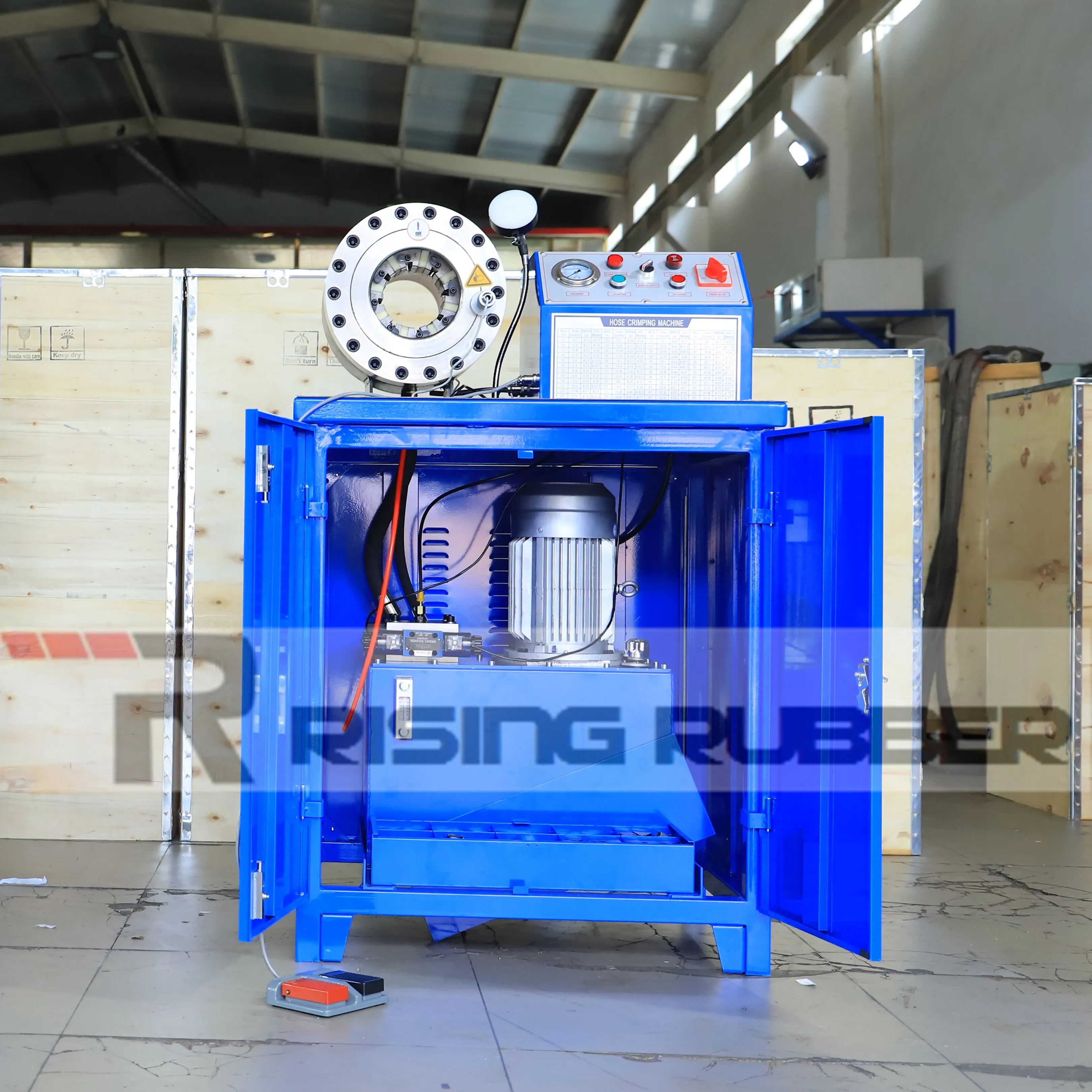 RISING CHILE 2 Inch Rubber Hydraulic Hose Press Crimping Machine Cutting Skiving Machine