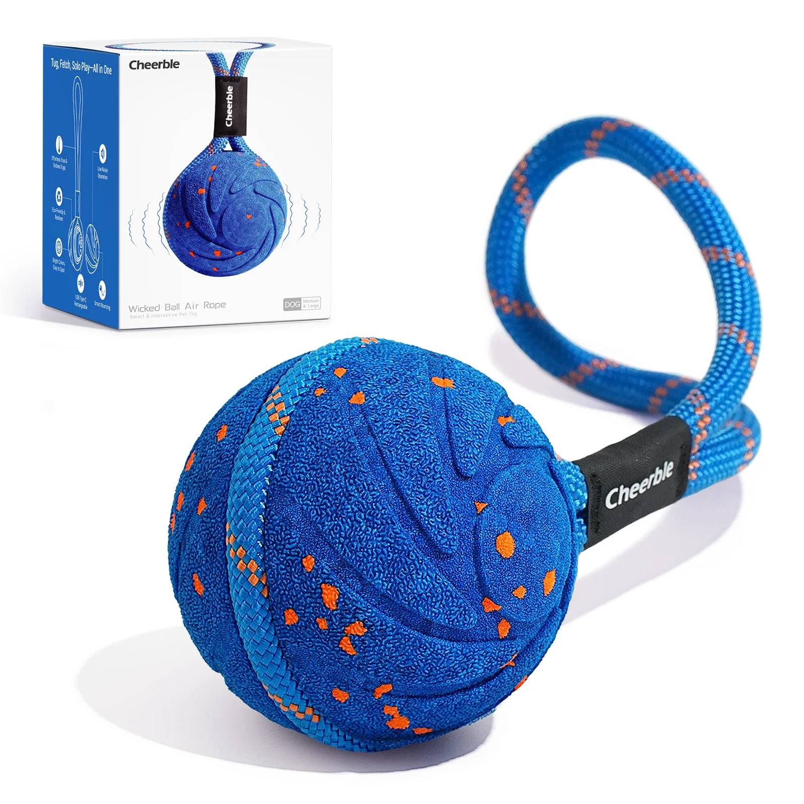 For Cheerble Wicked Ball Air Rope Dog Tug Toy Eco-friendly ETPU PC