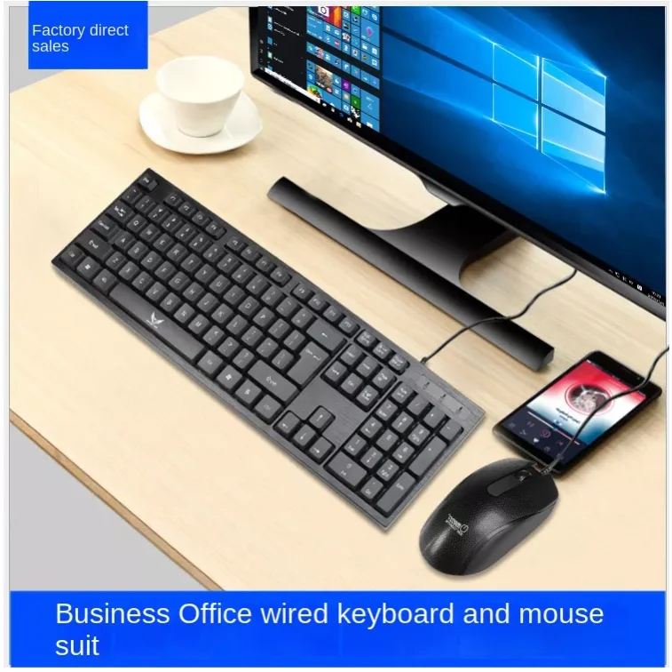 USB Wired Keyboard Mouse Suit Laptop Home Office Business Machines Computer Keyboard Mouse Combos