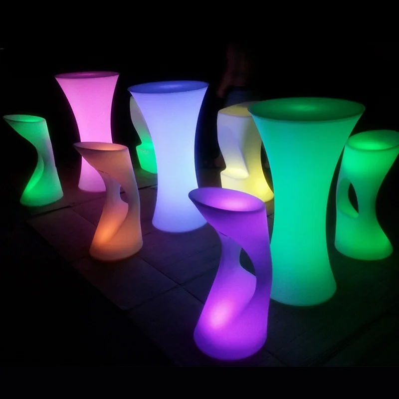 Wholesale 16 Color-Changing LED Outdoor Bar Table Set Modern Waterproof Light Plastic Seats Chinese Furniture Company for Events