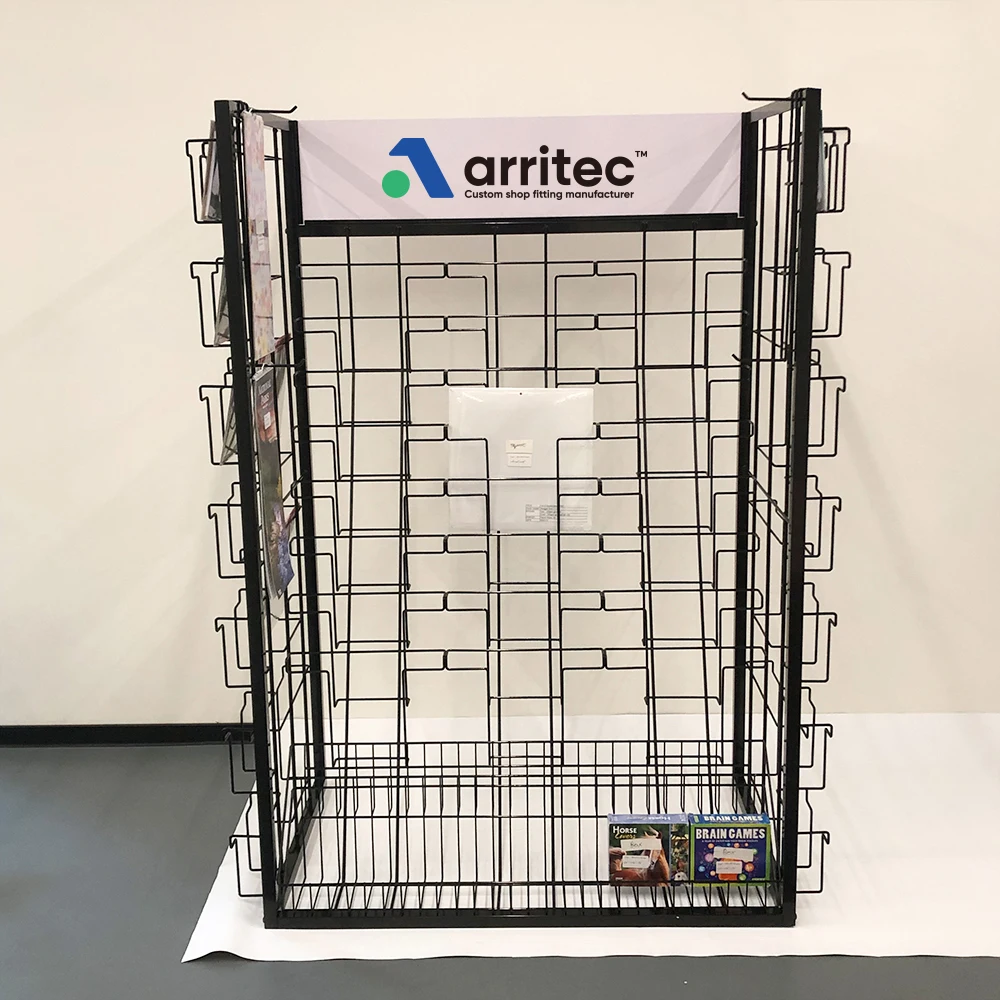 Postcard Display Stand Rack Wire Pocket Display Racks Floor Standing Metal CD Dvd Calendar Magazine Display Rack Stand