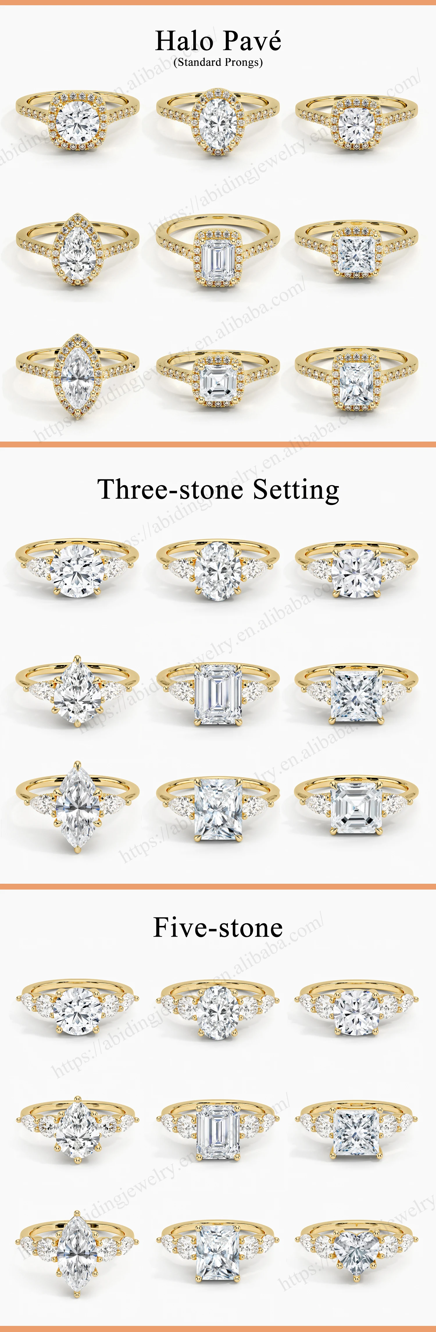 Abiding Wedding Engagement Ring Oval Cvd Jewelry 9k 10k 14k 18k Solid ...