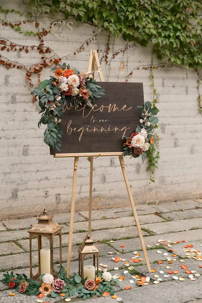 Artificial Flower Tag Is Suitable for Red Brown or Burnt Orange Wedding Ceremony logo Flower Decoration