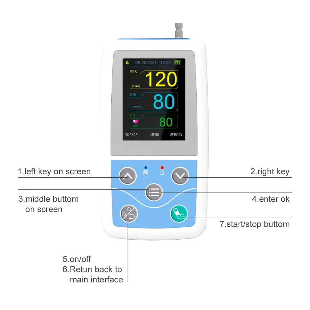 CONTEC CE CONTEC ABPM50 Portable Handheld 24 Hour Holter Blood Pressure Monitor Bt